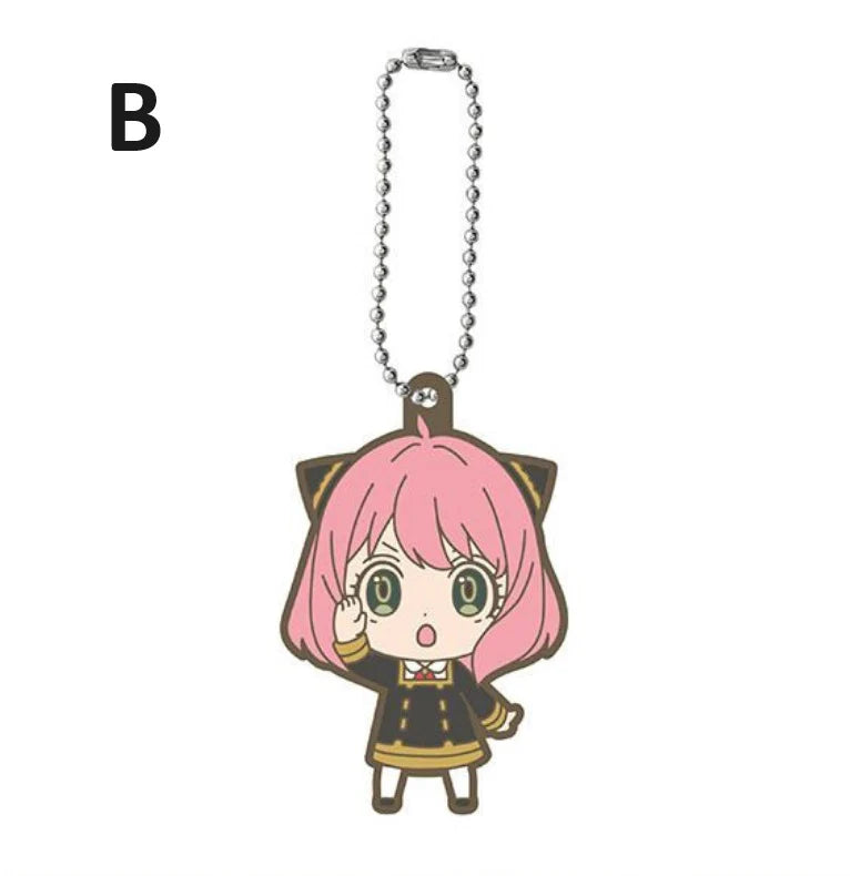 Spy X Family Rubber Character Keychain By Bandai