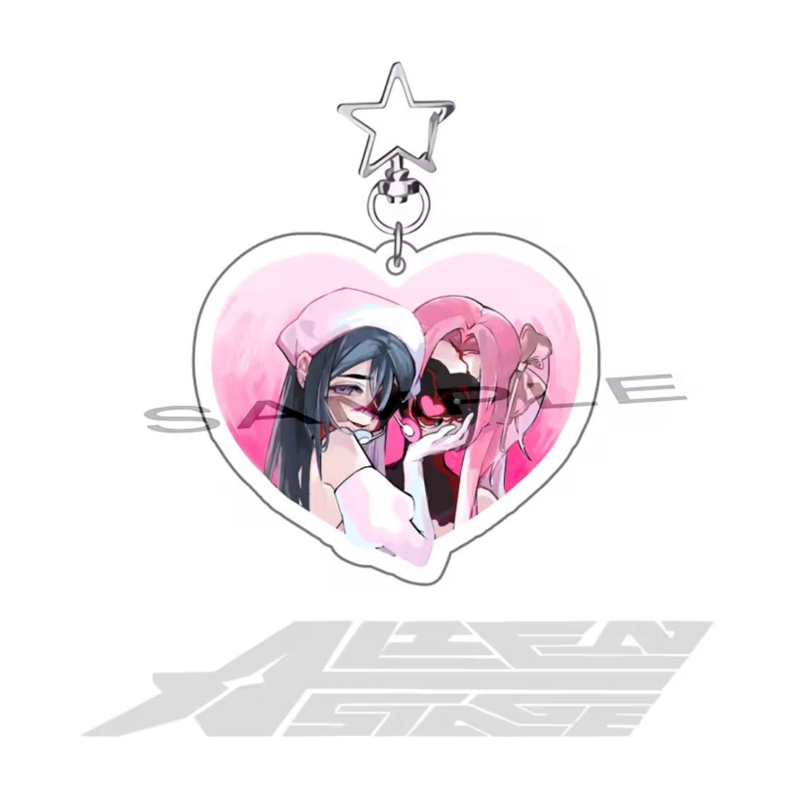 Alien Stage Zombie Stage Mizi Sua Heart Keychain