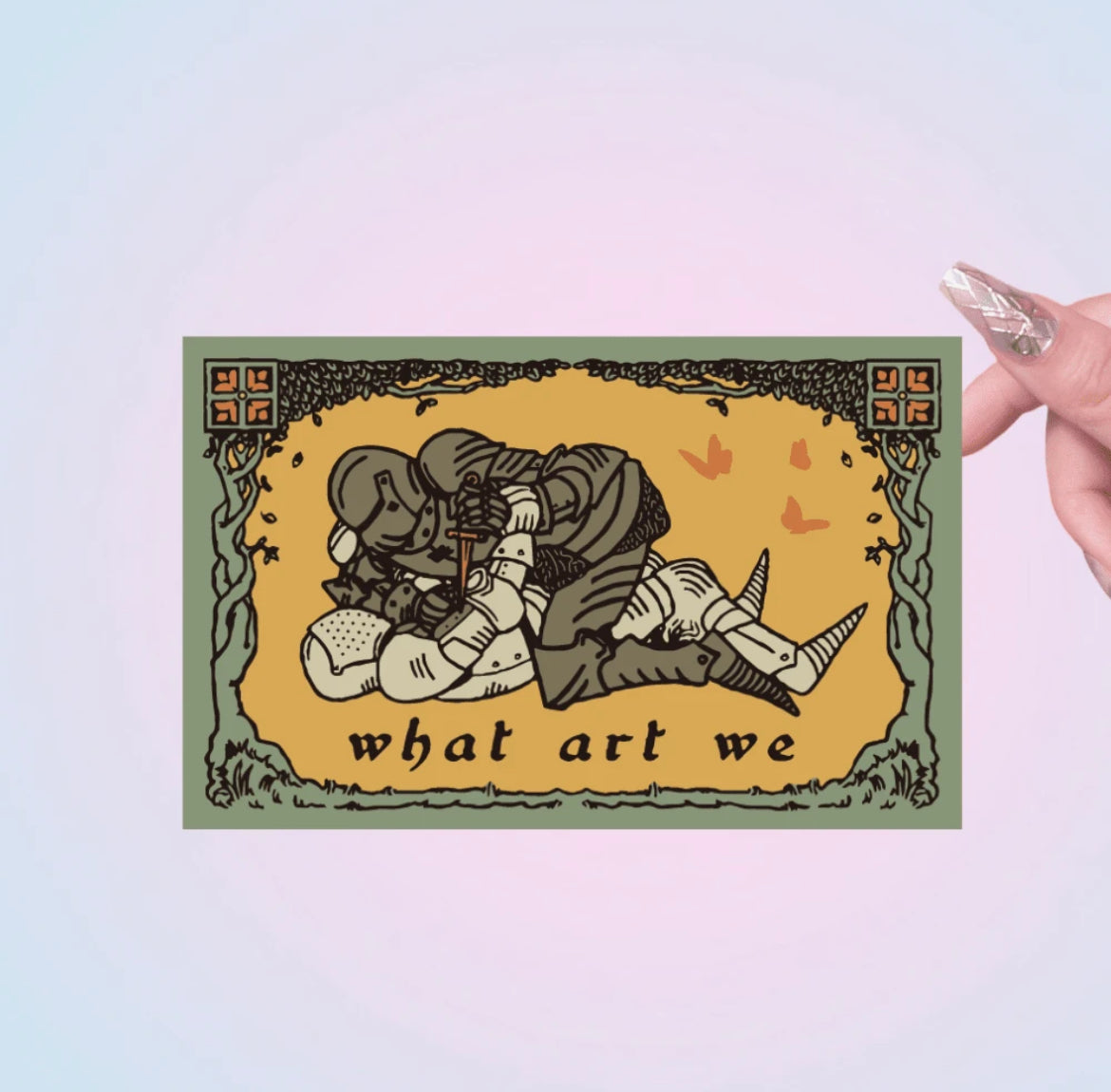 Armor Meme Knights Vinyl Holographic Sticker