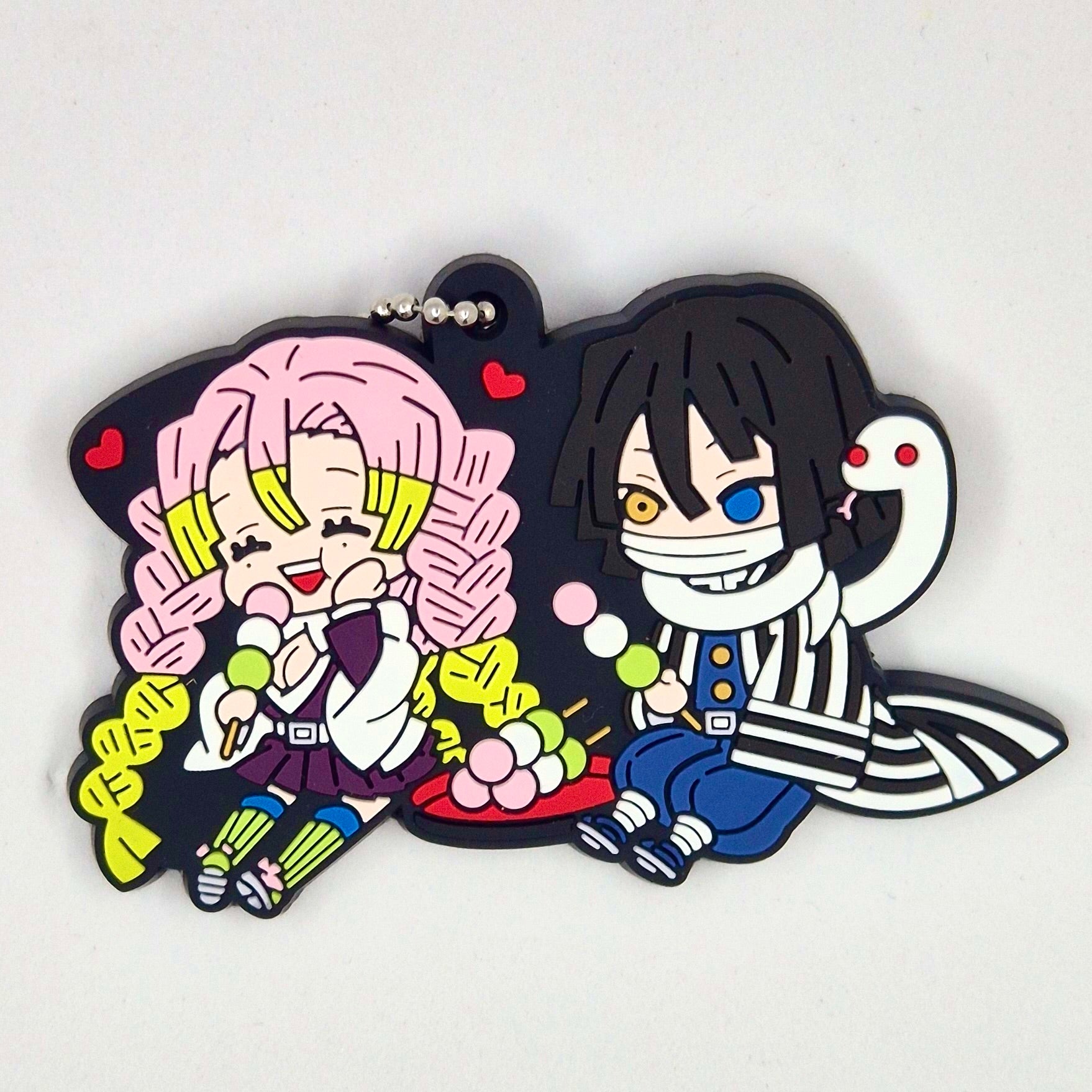 Demon Slayer Official Obanai and Mitsuri Rubber Keychain