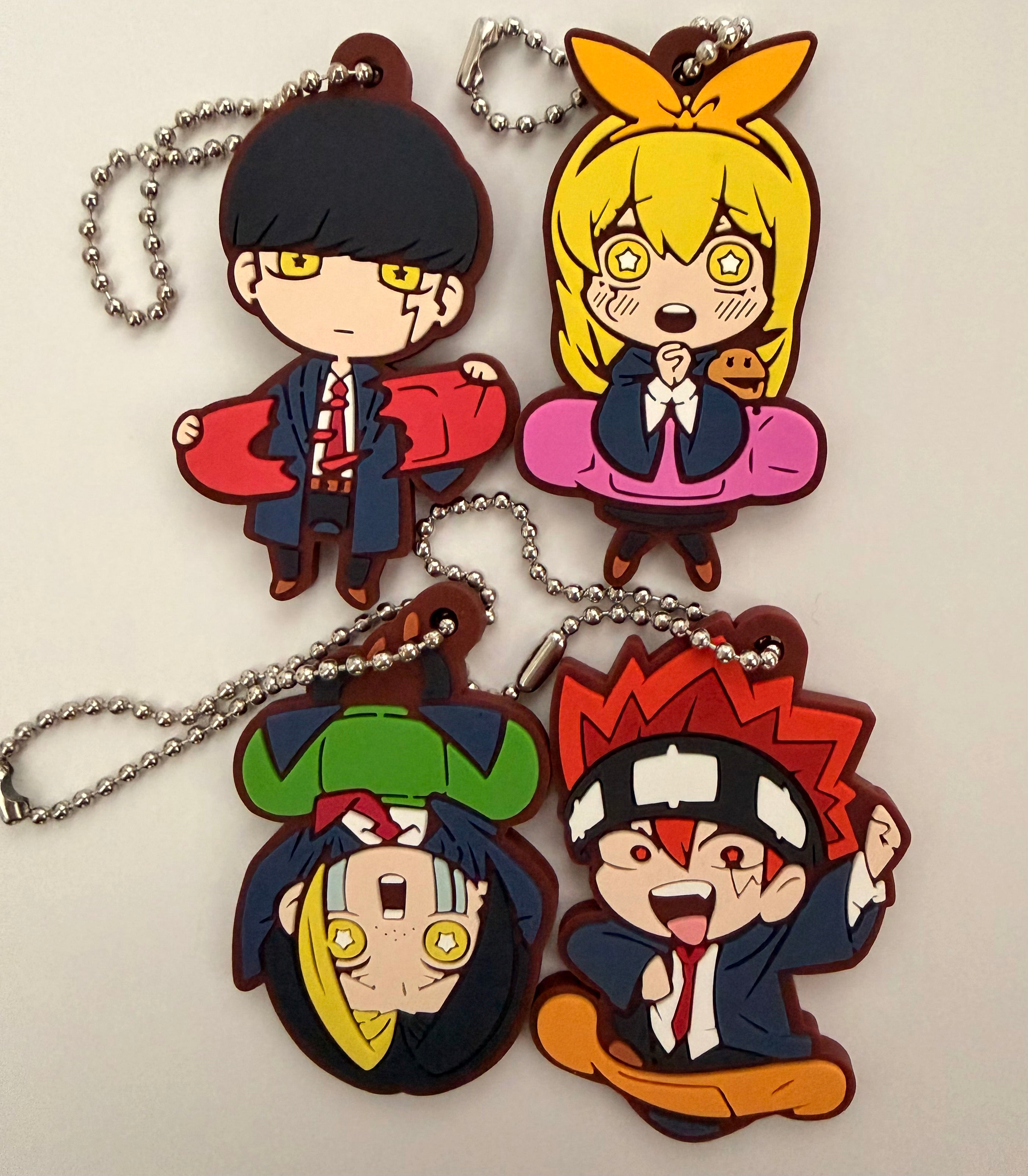 Mashle Official rubber Keychain Set of 4 Mash Dot Lemon Finn