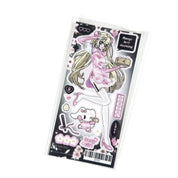 Anime Girl Angel and Devil Angelcorr Aesthetic Sticker Sheet Journaling