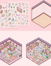3D Sticker Paper Isometric Room ASMR DIY Mini Scene