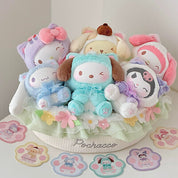 Sanrio Play With Kittens Plush Keychain Blind Box Kuromi My Melody Pocchaco Cinnamoroll Pompompurin Hello Kitty
