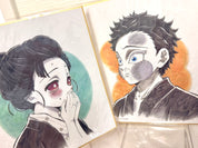 Demon Slayer Human Akaza and Koyuki Official Collector Shikishi Board JP set of 2