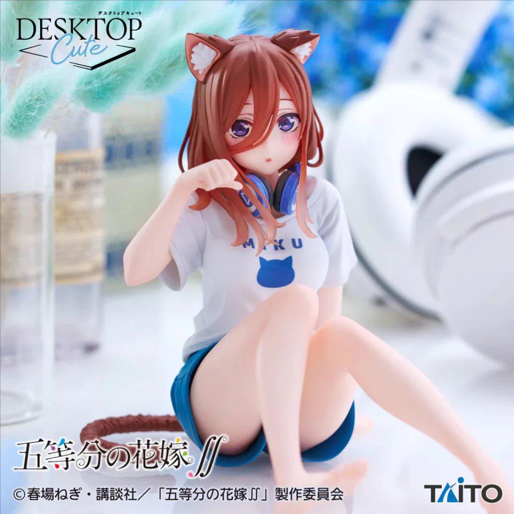 Quintessential Quintuplets Miku Nakano Desktop Cat figure by Taito