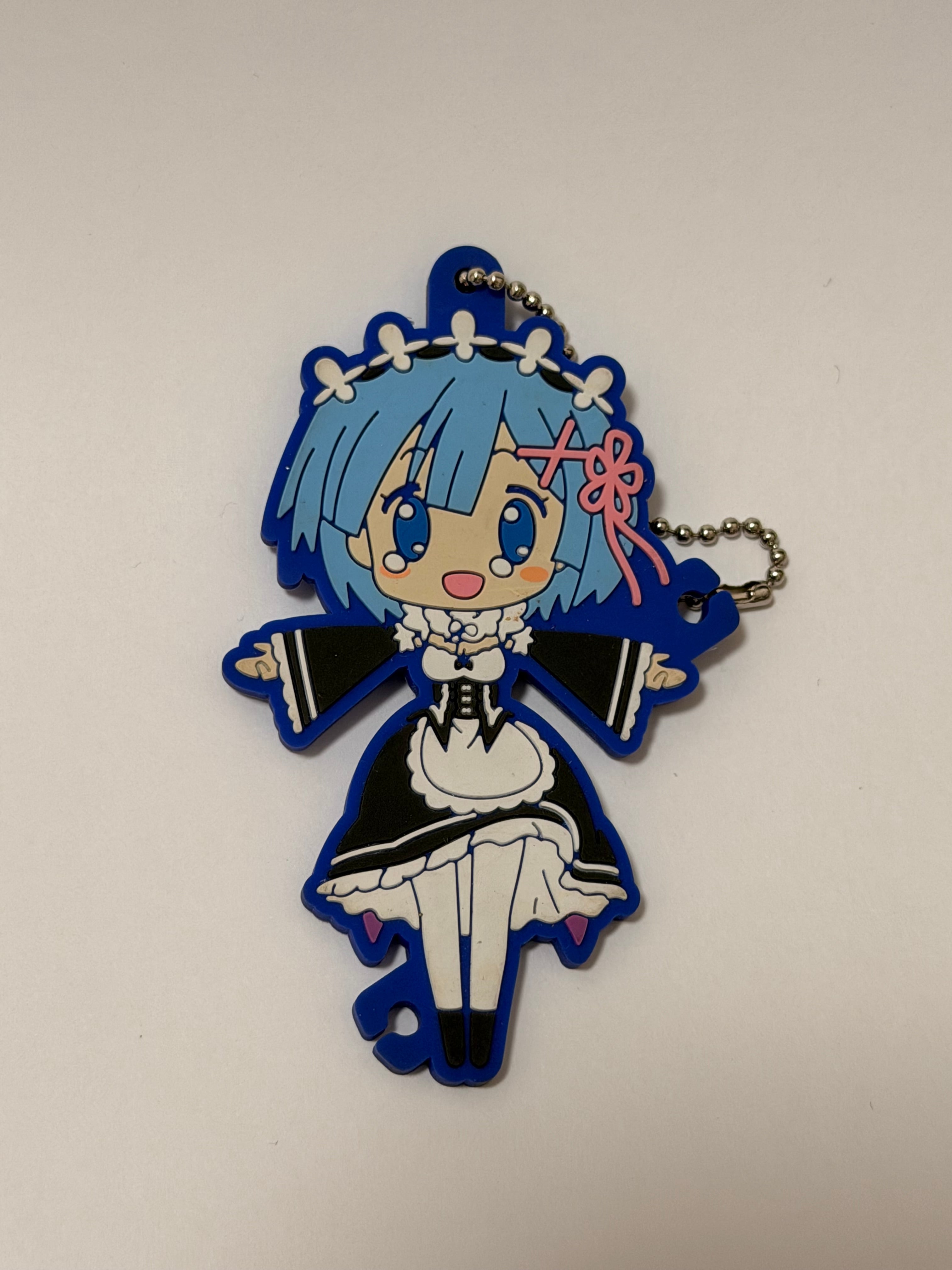 Re Zero Rem Ram Emilia Official Rubber Keychains