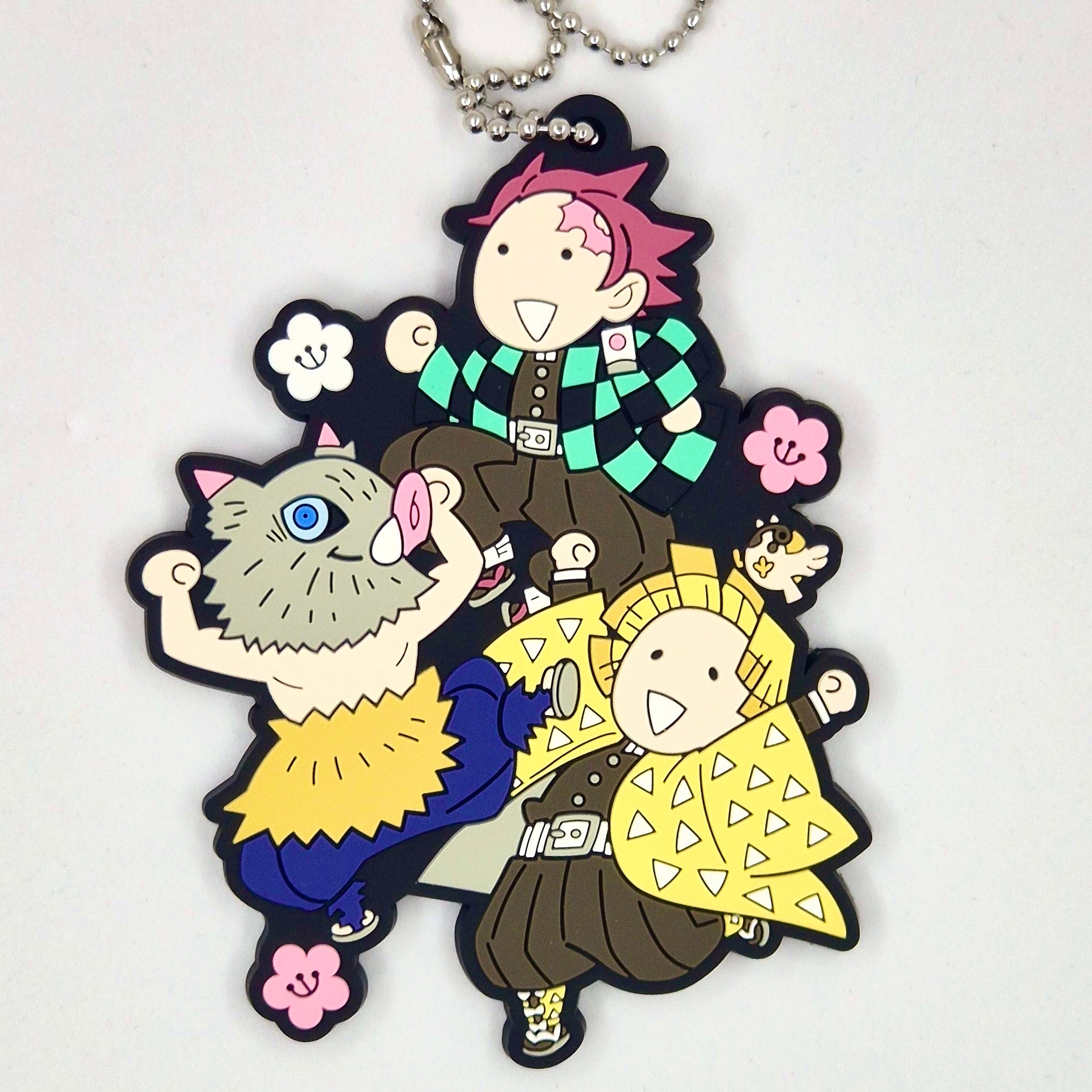 Demon Slayer Official Tanjiro Inosuke Zenitsu Rubber Keychain
