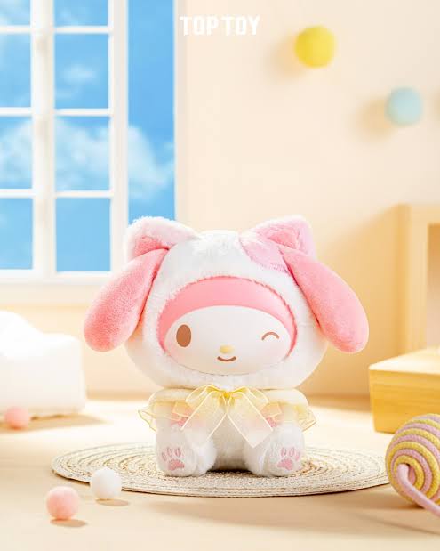Sanrio Play With Kittens Plush Keychain Blind Box Kuromi My Melody Pocchaco Cinnamoroll Pompompurin Hello Kitty