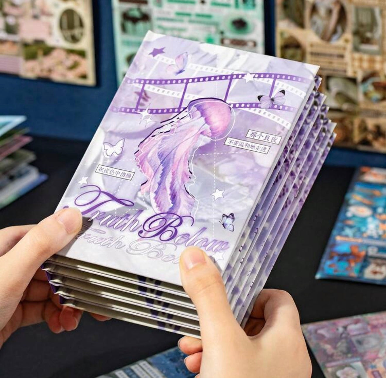 Aesthetic Y2K Rain Days and Jellyfish Shortcake Sticker books 30 pages/book Collage Scrapbook Journaling