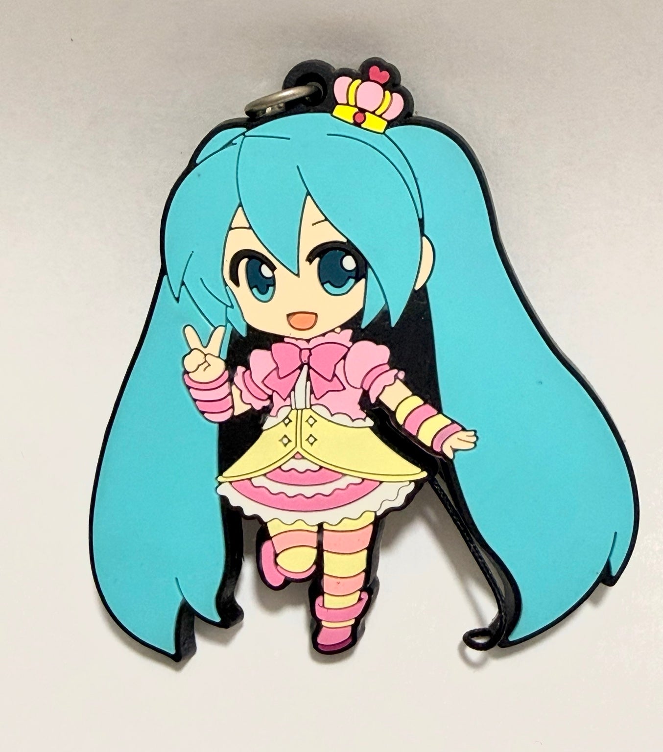 Vocaloid Hatsune Miku Pink RARE Official Rubber Keychain JP
