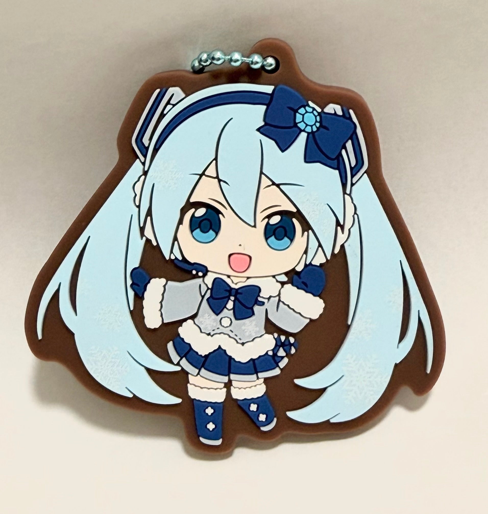 Vocaloid Hatsune Miku Snow Miku Official Rubber Keychain JP
