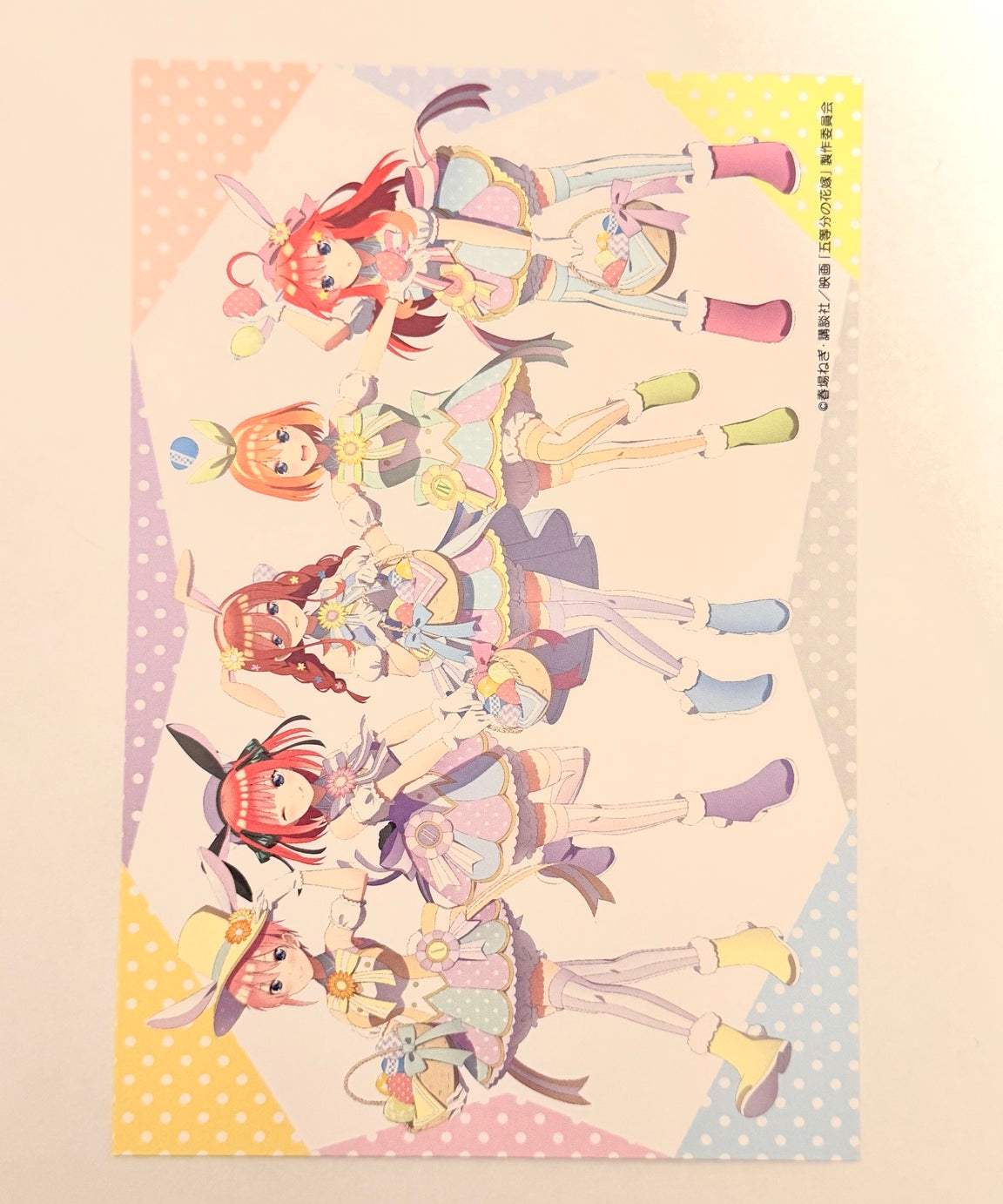 The Quintessential Quintuplets Official Miku Nino Yotsuba Itsuki Ichika Easter Postcard A5 JP 262795