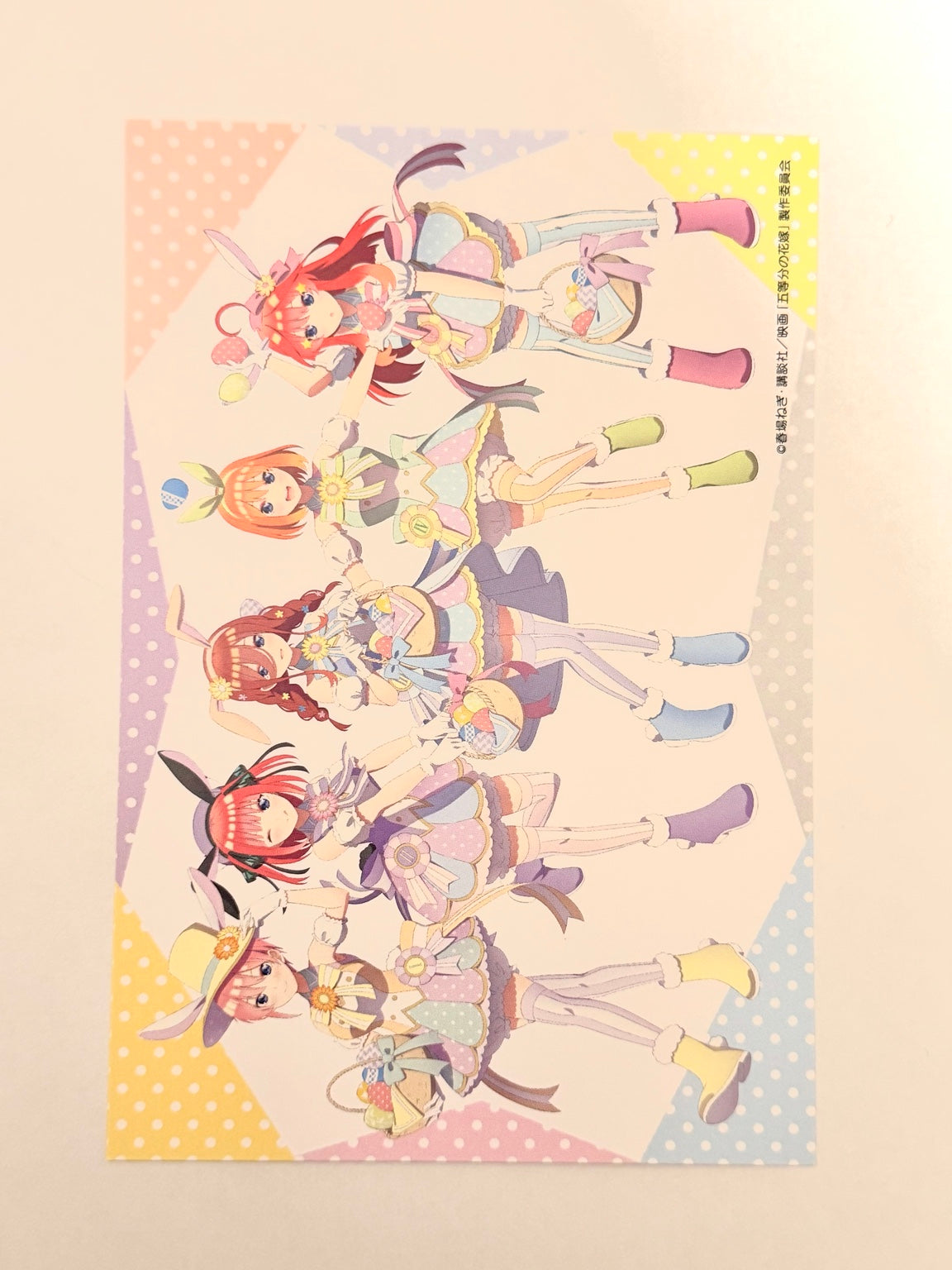 The Quintessential Quintuplets Official Miku Nino Yotsuba Itsuki Ichika Easter Postcard A5 JP 262795