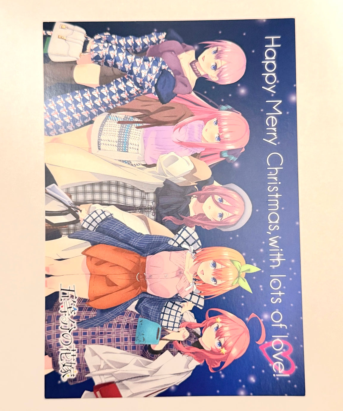 The Quintessential Quintuplets Official Miku Nino Yotsuba Itsuki Ichika Christmas Postcard A5 JP 262797