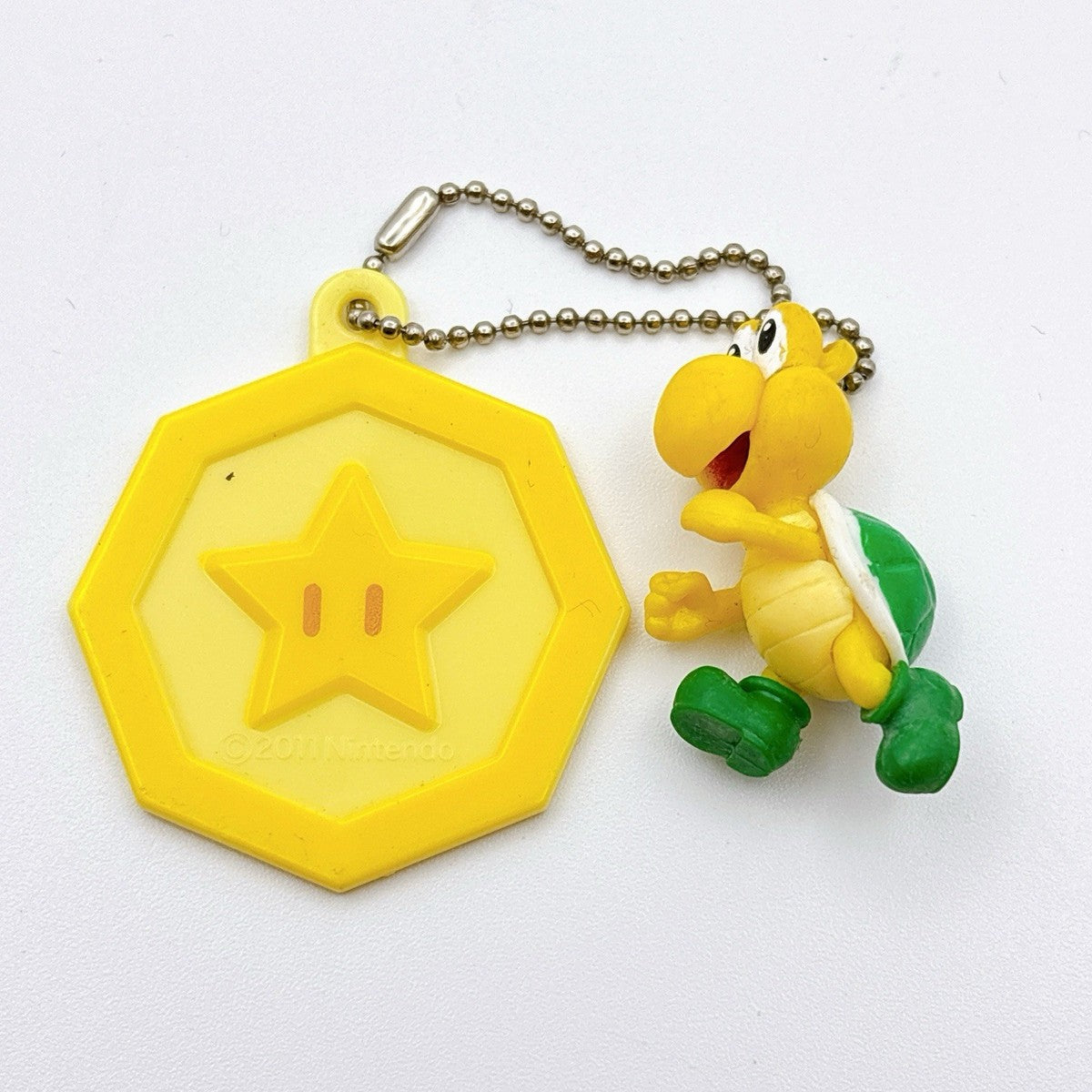Super Mario Bros yellow Koopa Troopa mini figurine keychain by Bandai
