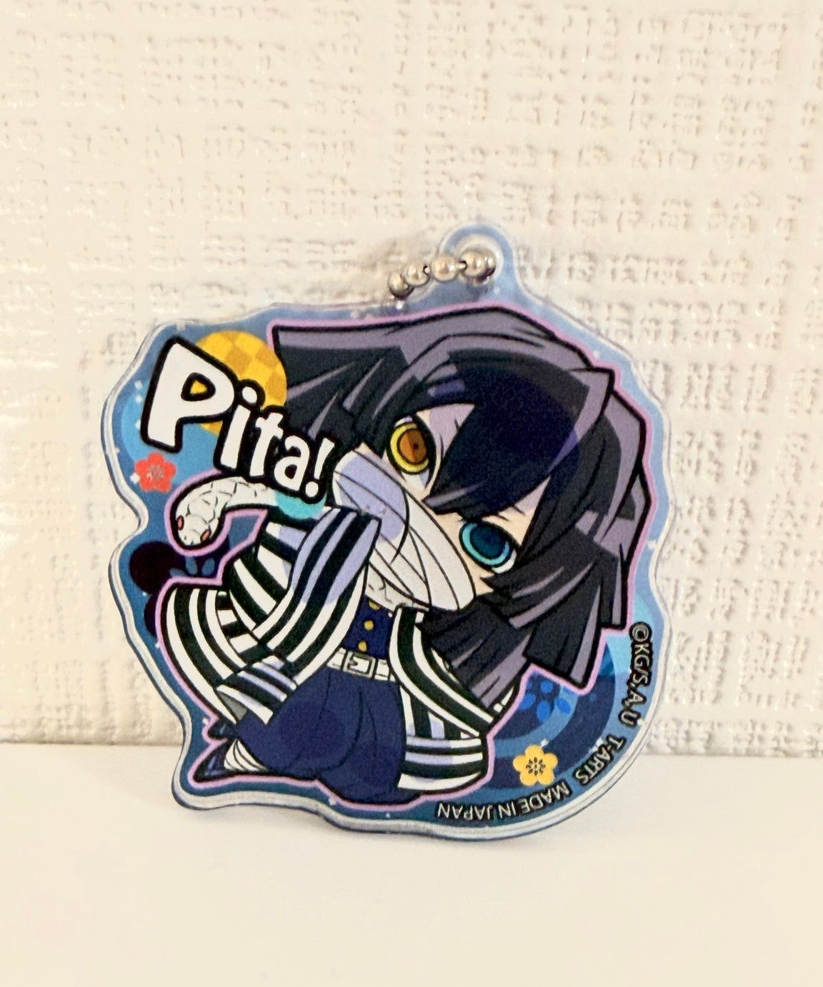Demon Slayer Obanai Official Restaurant Acrylic Pita! Keychain JP