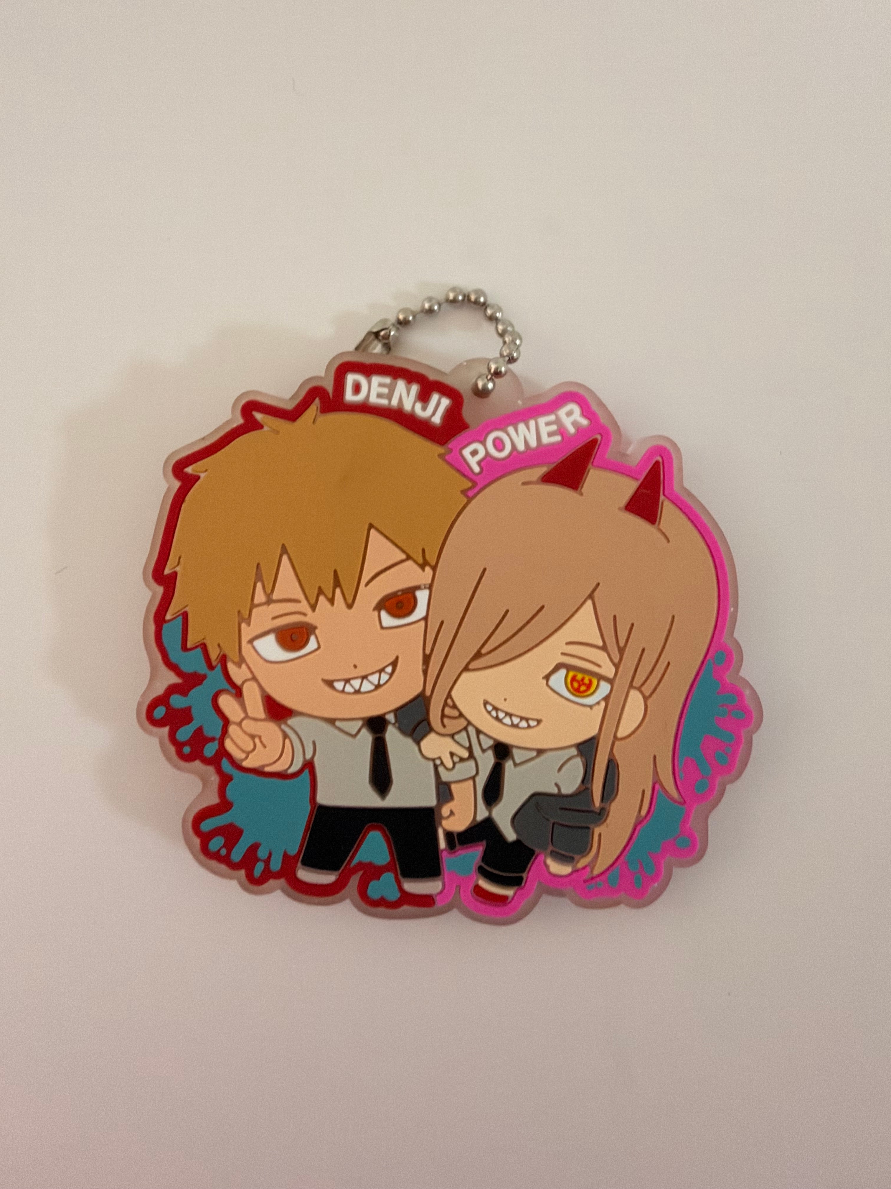 Chainsaw Man Power and Denji Official Rubber Keychain