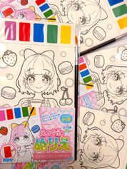 Anime Coloring Pages Set Japan Kawaii (Brush and Paint Included)
