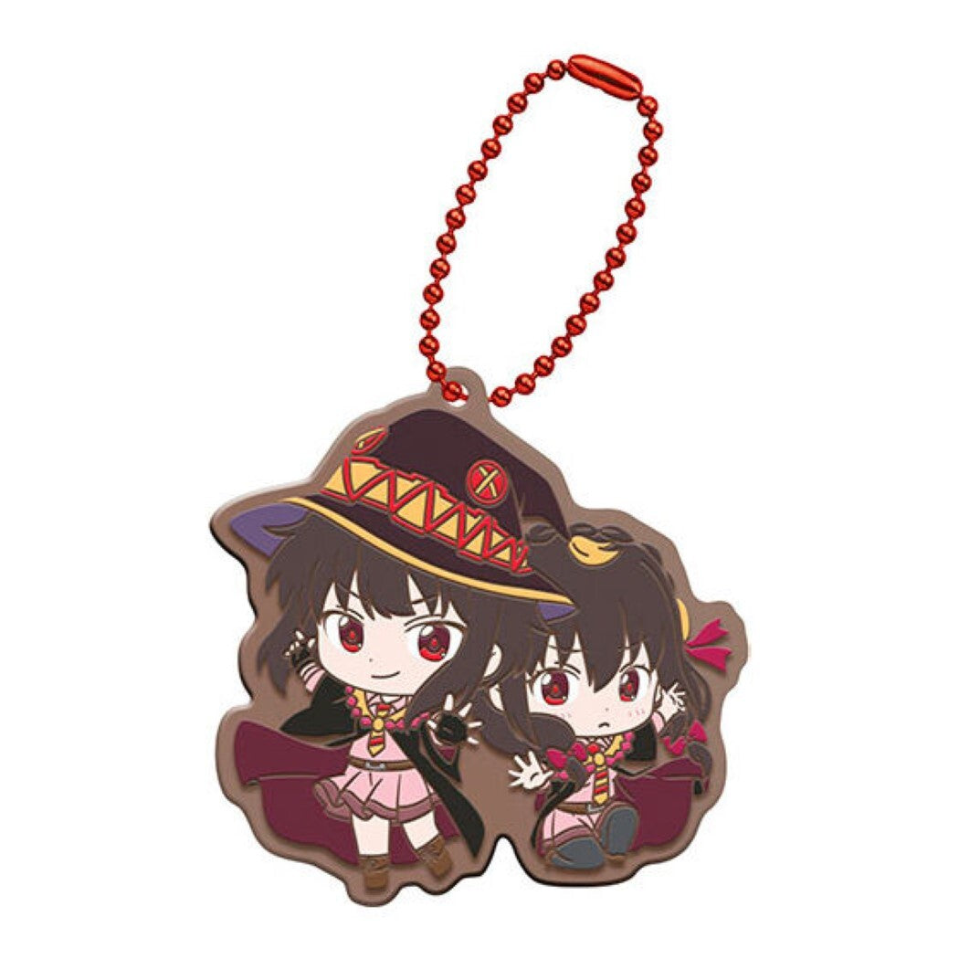 KonoSuba Megumin & Yunyun rubber keychain