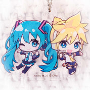 Vocaloid Hatsune Miku & Kagamine Len 16th Birthday Collaboration acrylic keychain