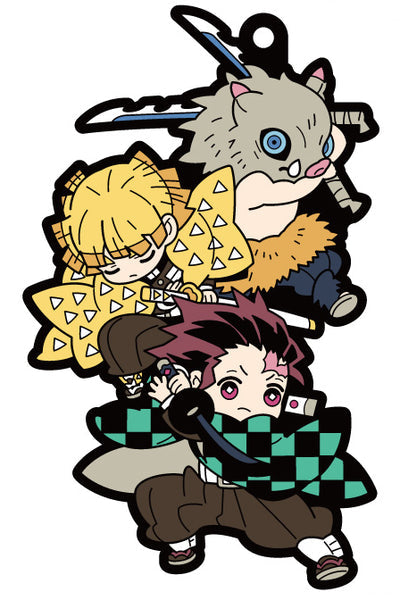 Demon Slayer main trio rubber keychain