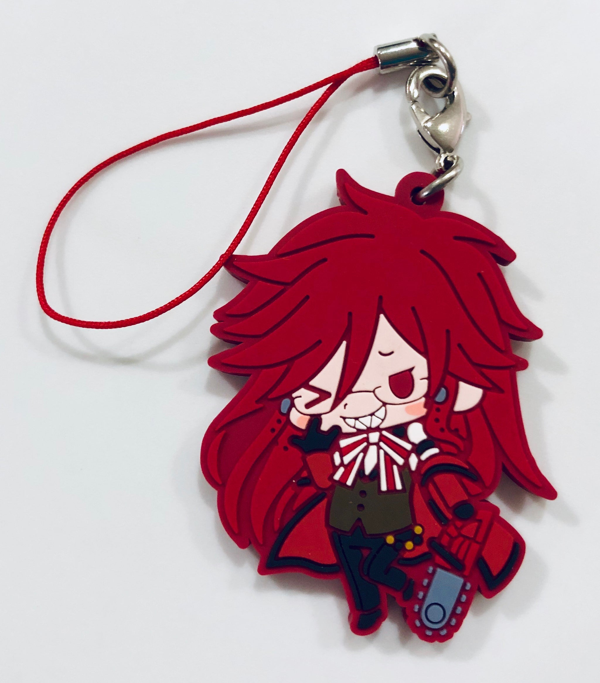 Black Butler Grell Sutcliff strap rubber keychain