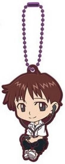 Evangelion Shinji Ikari rubber keychain by Bandai