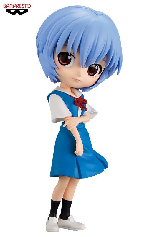 *OPEN BOX* Evangelion - Rei Ayanami & Asuka Langley Shikinami Q Posket set by Banpresto [Light Blue Ver.]