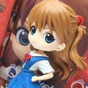 *OPEN BOX* Evangelion - Rei Ayanami & Asuka Langley Shikinami Q Posket set by Banpresto [Light Blue Ver.]