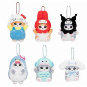 Sanrio x Mofusand Plush keychains Hello Kitty Kuromi My Melody Pompompurin Hangyodon Cinnamoroll