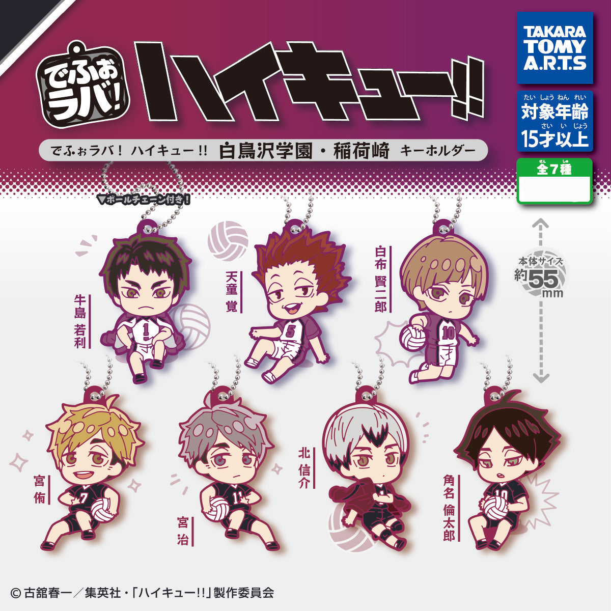 Haikyuu!! Deformed Rubber Gashapon Character Mascot Rubber Keychain