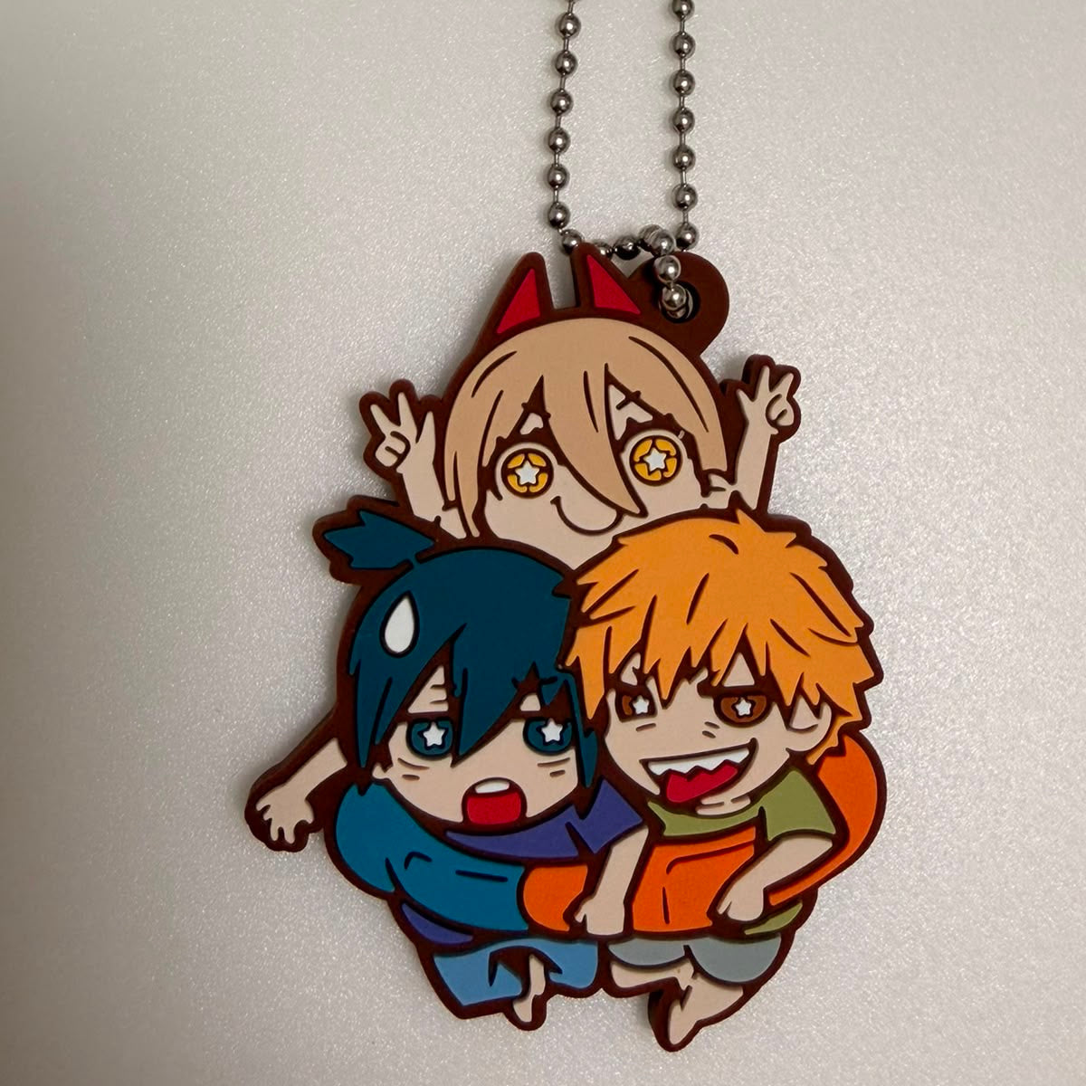 Chainsaw Man “Banchoukou” Denji & Aki & Power rubber keychain by Stand Stones JP