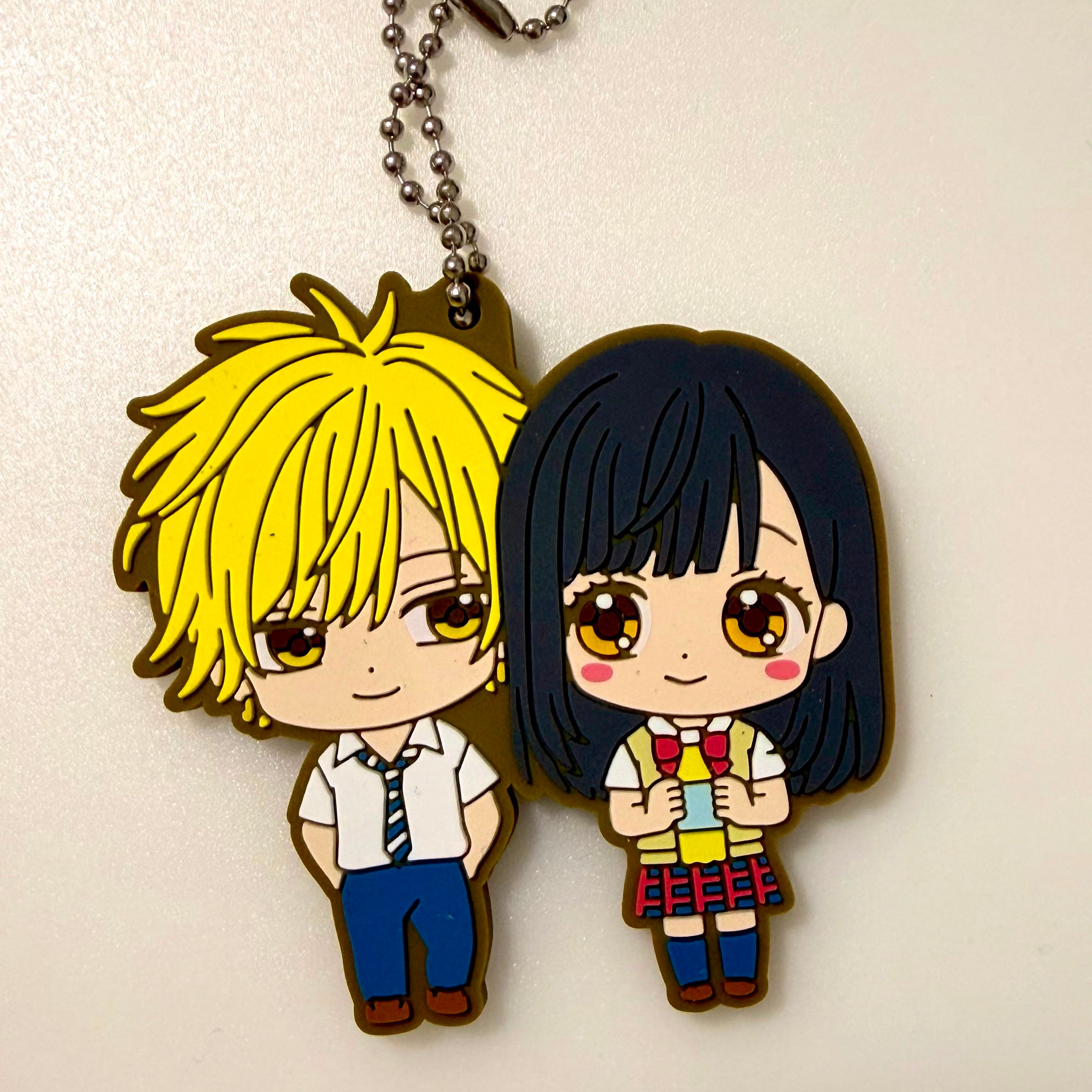 Honey Lemonade Soda Kai Miura & Uka Ishimori rubber keychain by Bandai