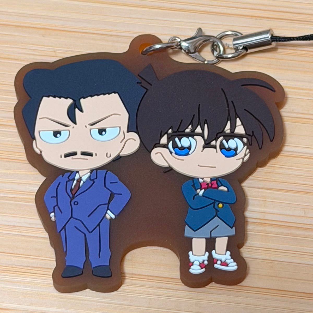 Detective Conan & Kogoro Mouri strap rubber keychain
