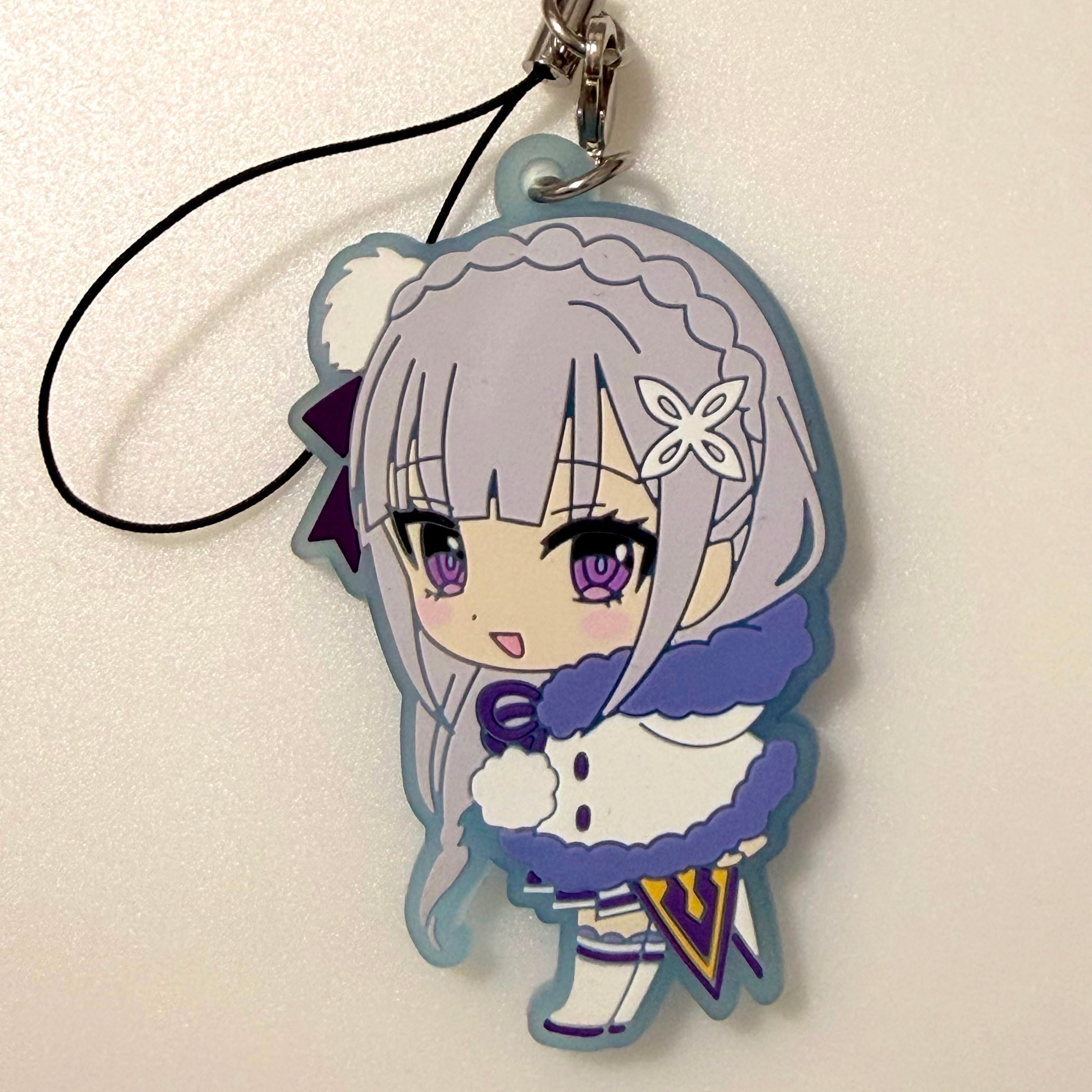 Re:Zero - Starting Life in Another World Emilia strap rubber keychain by Bandai