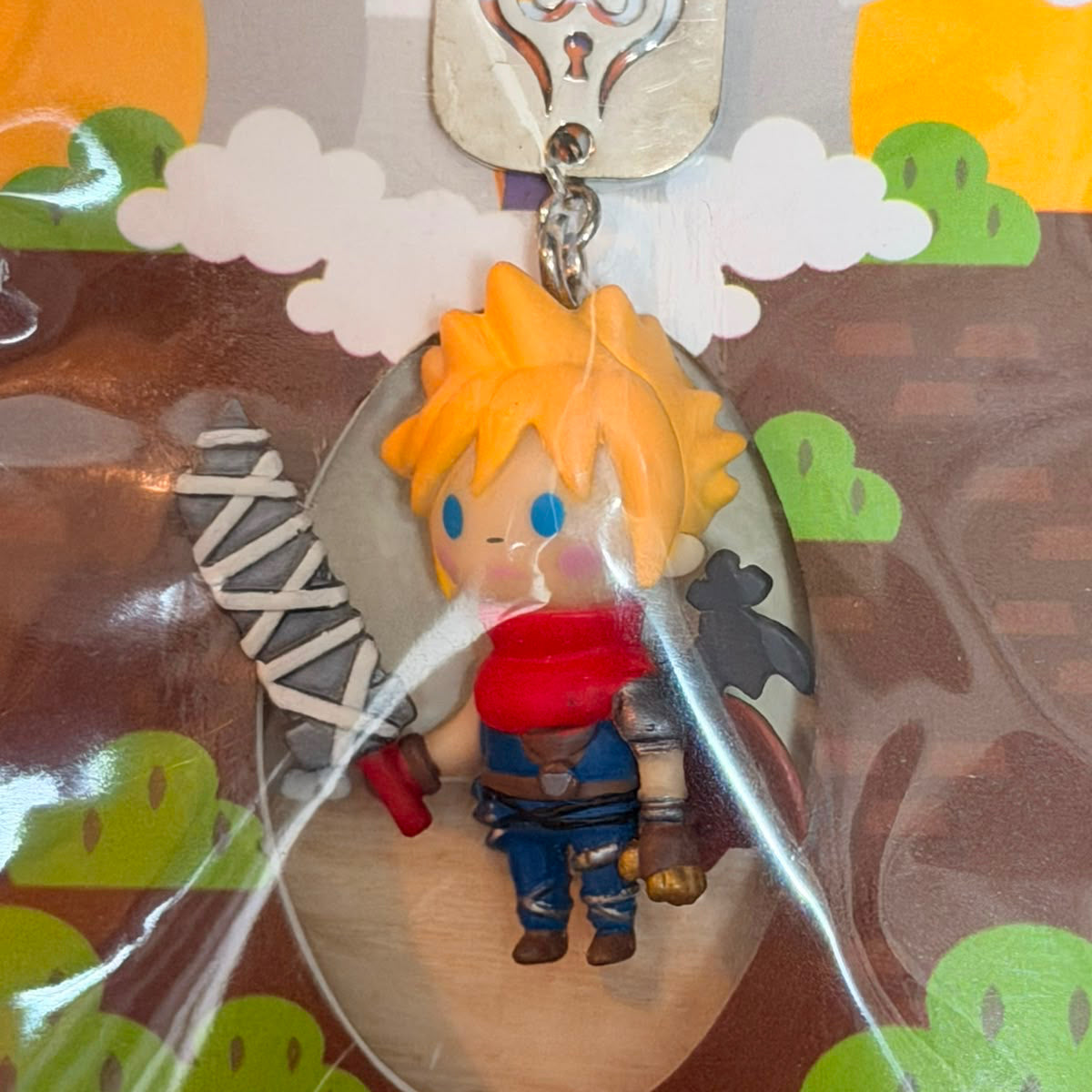 Enix Kingdom Hearts Cloud Strife mini figurine strap keychain