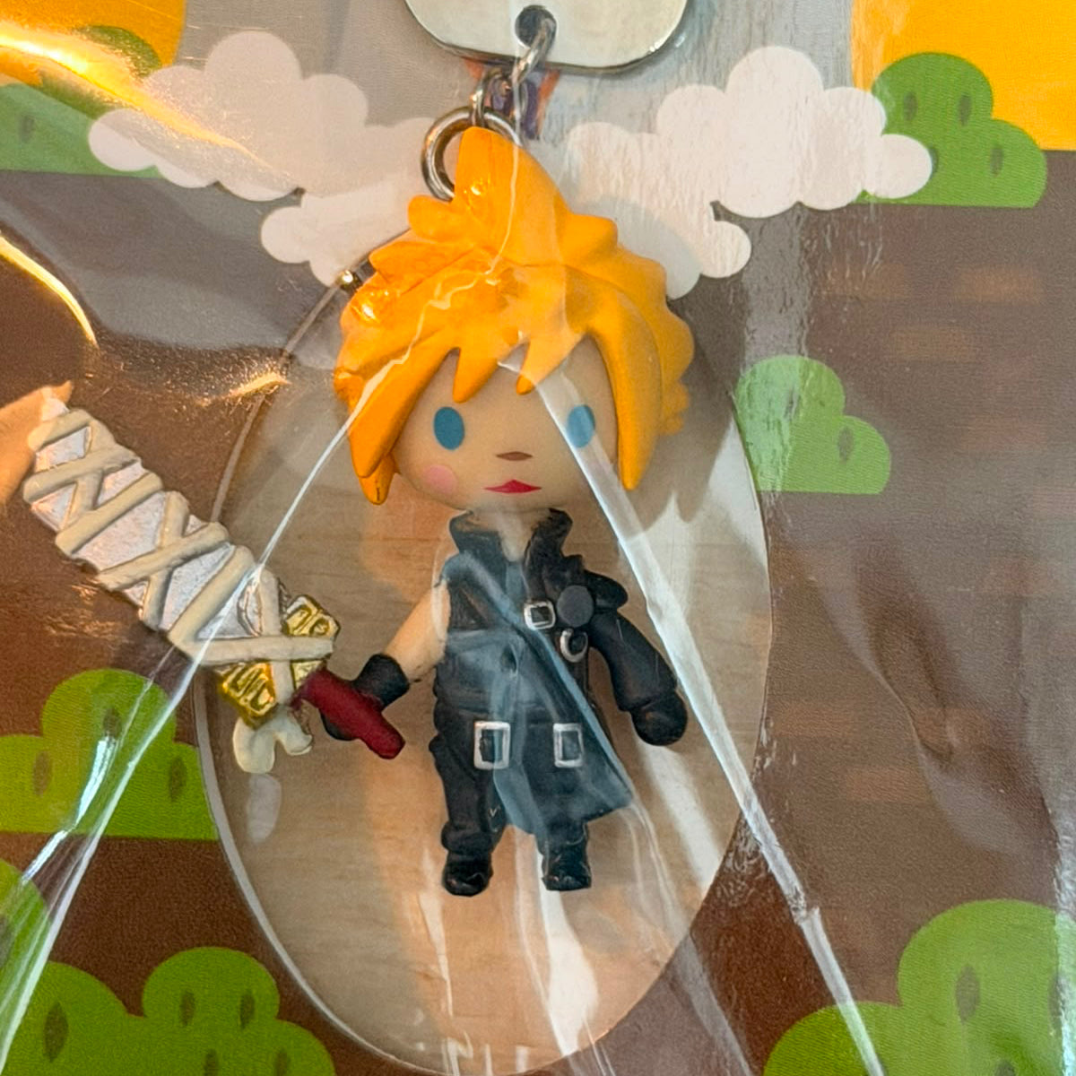 Enix Kingdom Hearts Cloud Strife mini figurine strap keychain V2