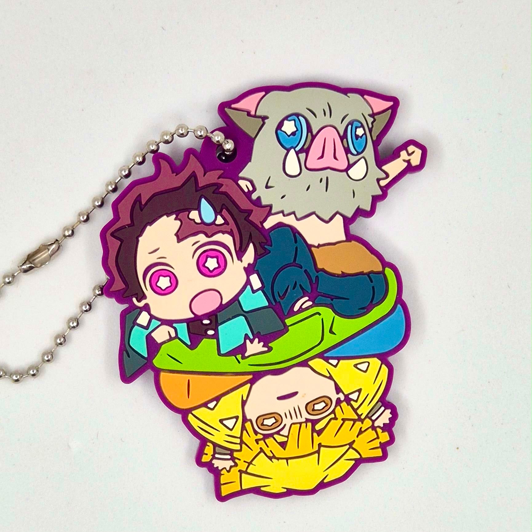 Demon Slayer Bandaid Series Gashapon Keychain Kamado Tanjiro & Zenitsu & Inosuke