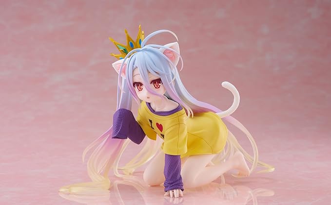 NO GAME NO LIFE - Shiro Desktop Cute Cat Ear T-Shirt Ver. Figure Taito