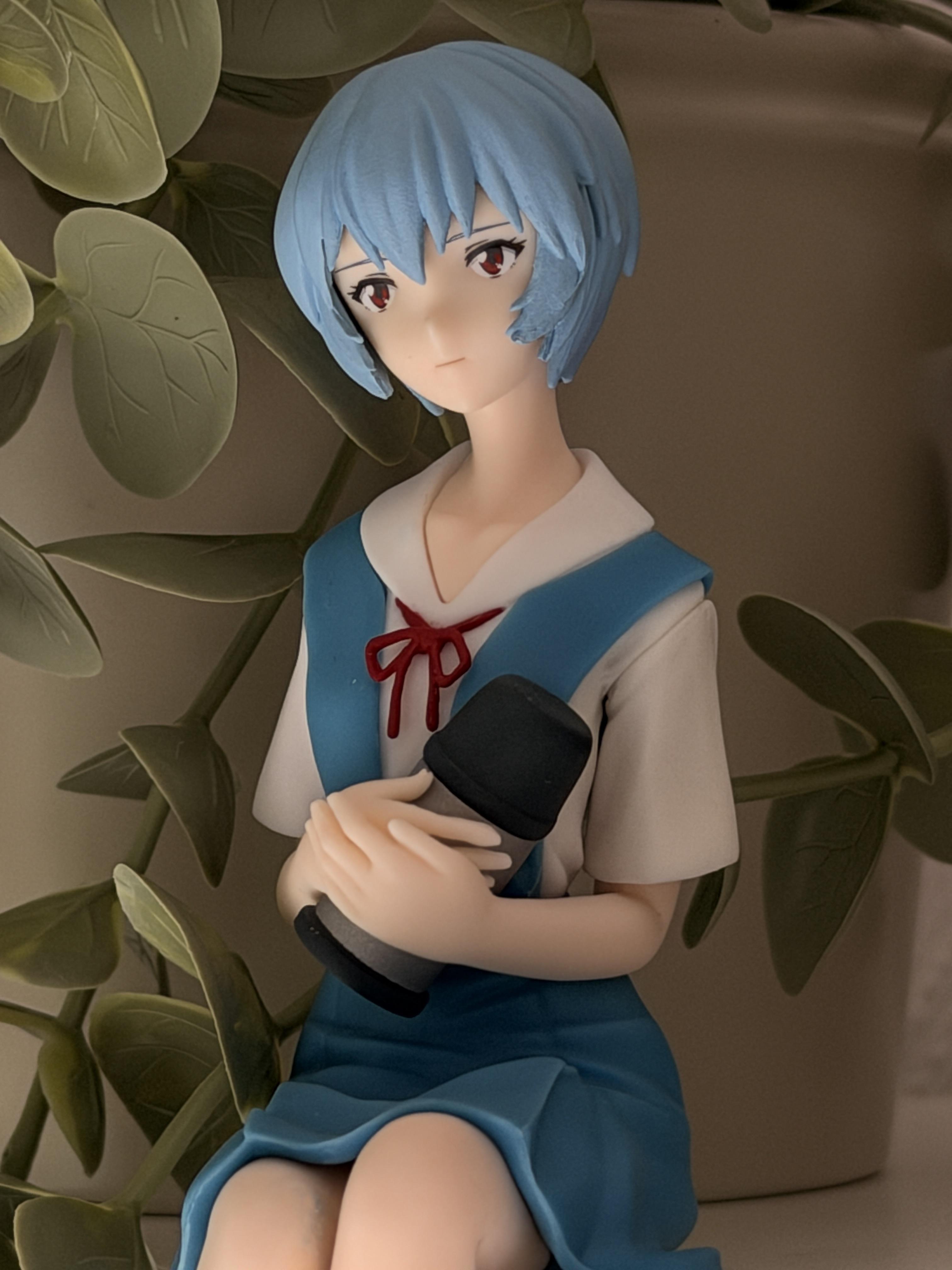 Evangelion Rei Chokonose 30th Anniversary Perching School Uniform Version Figure by SEGA